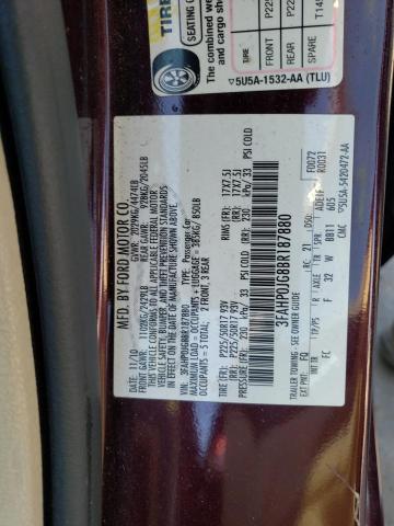 Photo 10 from auction – 2011 FORD FUSION SEL with VIN 3FAHP0JG8BR187880