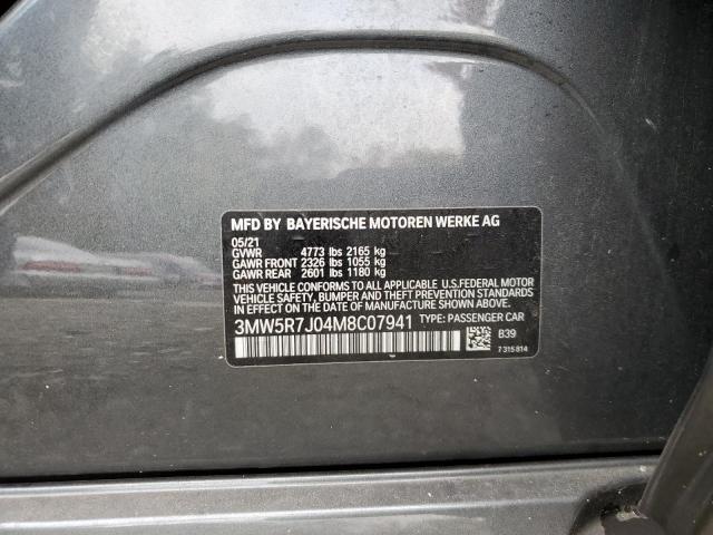 Photo 10 from auction – 2021 BMW 330XI with VIN 3MW5R7J04M8C07941