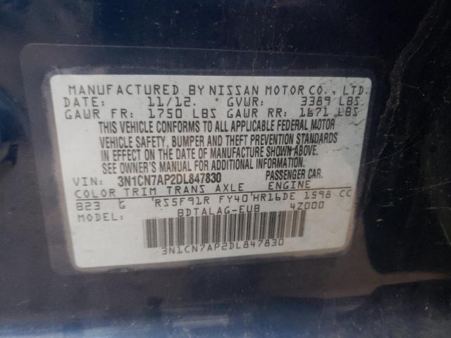 Photo 10 from auction – 2013 NISSAN VERSA S with VIN 3N1CN7AP2DL847830