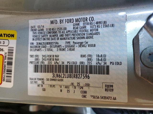 Photo 10 from auction – 2014 LINCOLN MKZ HYBRID with VIN 3LN6L2LU8ER827596