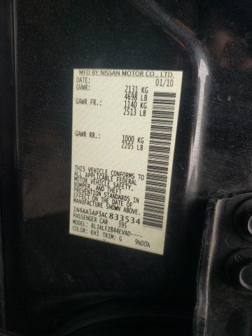 Photo 10 from auction – 2010 NISSAN MAXIMA S with VIN 1N4AA5AP3AC833534