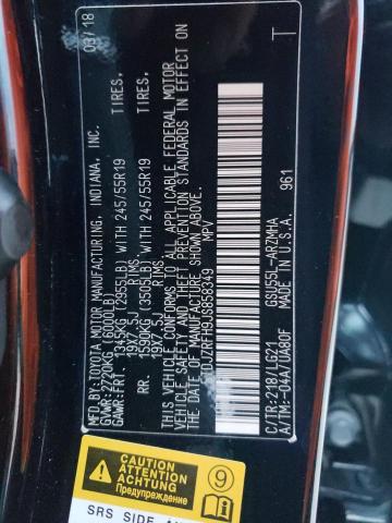 Photo 10 from auction – 2018 TOYOTA HIGHLANDER with VIN 5TDJZRFH9JS858349
