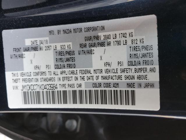 Photo 10 from auction – 2019 MAZDA CX-3 TOURI with VIN JM1DKDC71K0403984