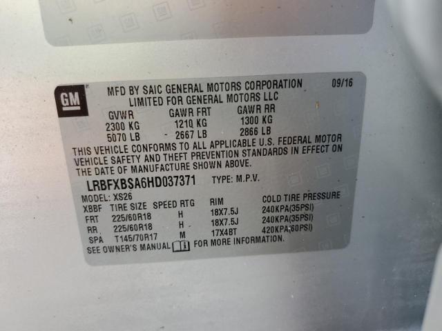 Photo 10 from auction – 2017 BUICK ENVISION E with VIN LRBFXBSA6HD037371