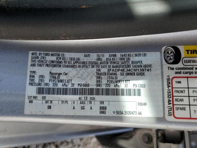 Foto 10 de la subasta – 2012 FORD FIESTA SE con VIN 3FADP4EJ4CM139741
