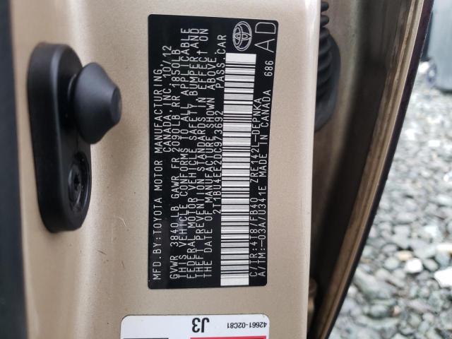 Photo 10 from auction – 2013 TOYOTA COROLLA BA with VIN 2T1BU4EE2DC973692