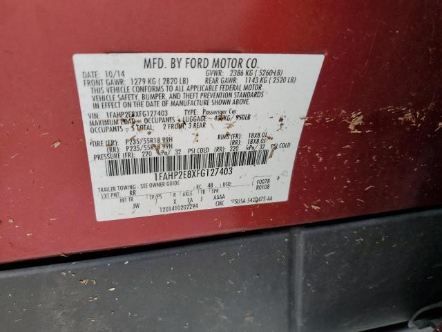 Photo 10 from auction – 2015 FORD TAURUS SEL with VIN 1FAHP2E8XFG127403