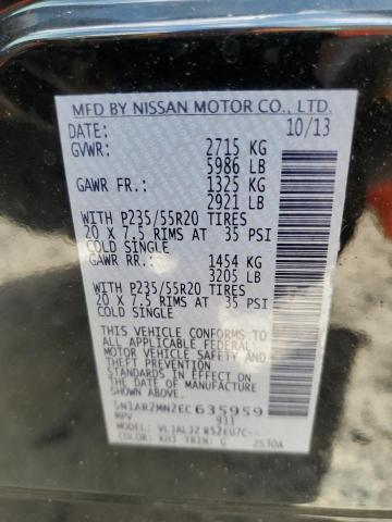 Photo 10 from auction – 2014 NISSAN PATHFINDER with VIN 5N1AR2MN2EC635959