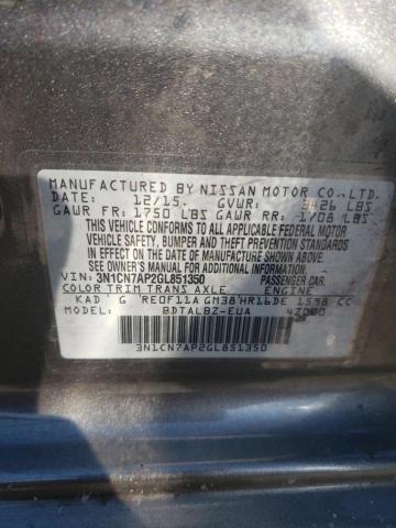 Photo 10 from auction – 2016 NISSAN VERSA S with VIN 3N1CN7AP2GL851350