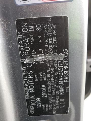 Photo 10 from auction – 2010 KIA FORTE EX with VIN KNAFU4A20A5177235