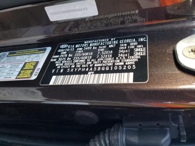 Photo 10 from auction – 2016 KIA SORENTO EX with VIN 5XYPH4A58GG105205