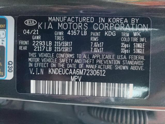 Photo 10 from auction – 2021 KIA SELTOS S with VIN KNDEUCAA6M7230612