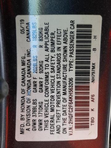 Photo 10 from auction – 2019 HONDA CIVIC LX with VIN 2HGFC2F64KH563206