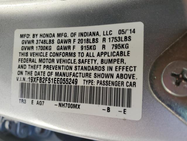Photo 10 from auction – 2014 HONDA CIVIC LX with VIN 19XFB2F51EE055249
