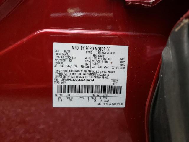 Photo 10 from auction – 2020 FORD EDGE SEL with VIN 2FMPK3J98LBA05274