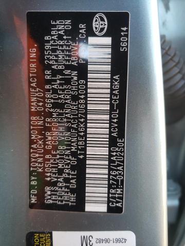 Photo 10 from auction – 2007 TOYOTA CAMRY CE with VIN 4T1BE46K47U684009