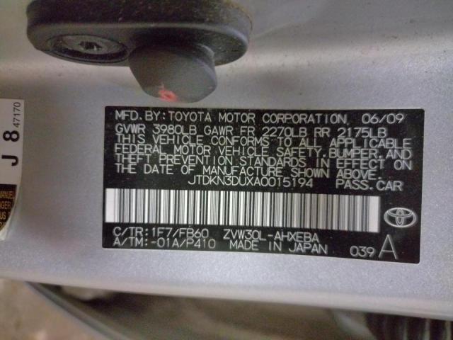 Photo 10 from auction – 2010 TOYOTA PRIUS with VIN JTDKN3DUXA0015194