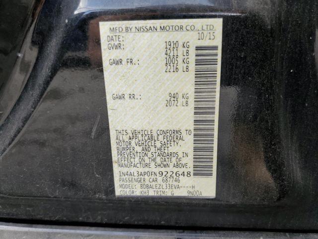 Photo 10 from auction – 2015 NISSAN ALTIMA 2.5 with VIN 1N4AL3AP0FN922648
