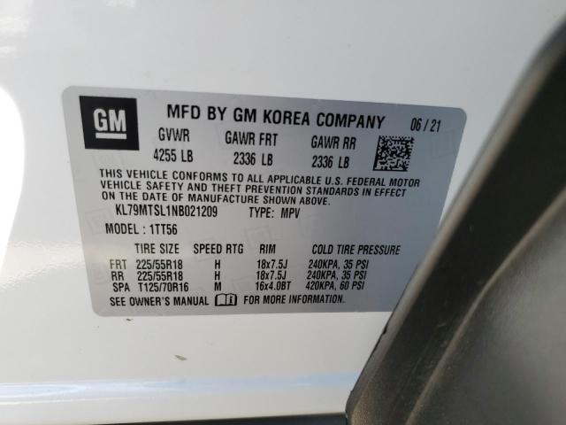Photo 10 from auction – 2022 CHEVROLET TRAILBLAZE with VIN KL79MTSL1NB021209