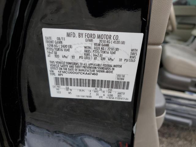 Photo 10 from auction – 2012 FORD ESCAPE XLT with VIN 1FMCU0DG7CKA47460