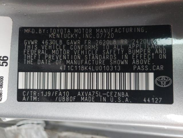 Photo 10 from auction – 2020 TOYOTA CAMRY LE with VIN 4T1C11BK4LU010313