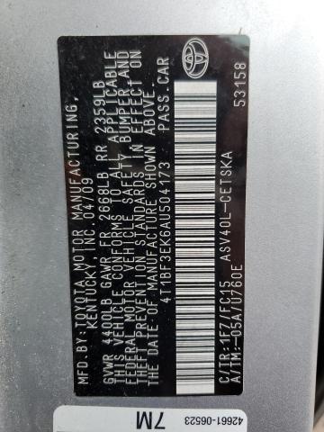 Photo 10 from auction – 2010 TOYOTA CAMRY BASE with VIN 4T1BF3EK6AU504173