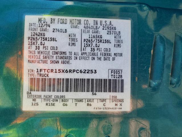 Photo 10 from auction – 1994 FORD RANGER SUP with VIN 1FTCR15X6RPC62253