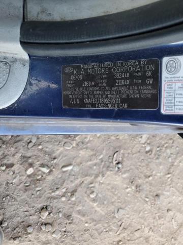 Photo 10 from auction – 2009 KIA SPECTRA EX with VIN KNAFE221895595111