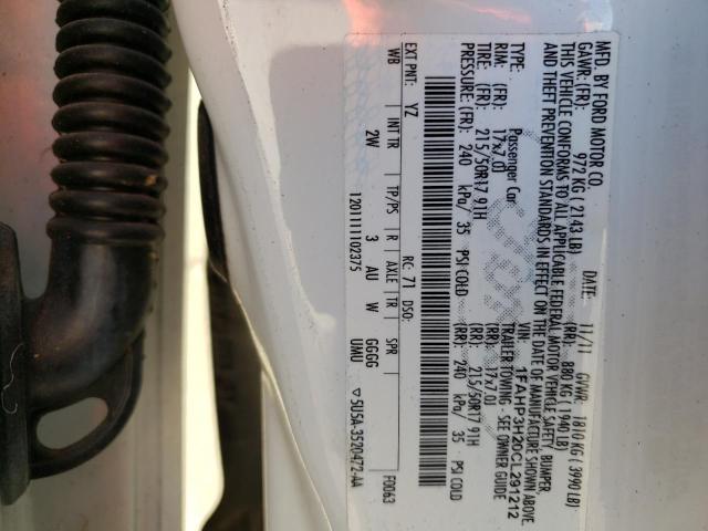 Photo 10 from auction – 2012 FORD FOCUS SEL with VIN 1FAHP3H20CL291212