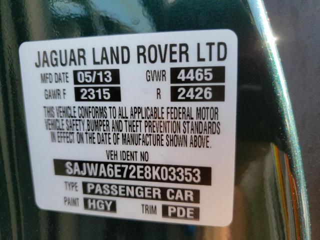 Photo 10 from auction – 2014 JAGUAR F-TYPE with VIN SAJWA6E72E8K03353