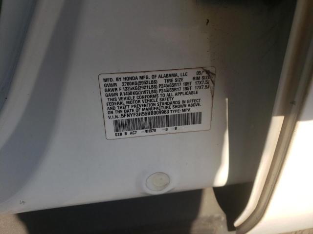 Photo 10 from auction – 2011 HONDA PILOT EXL with VIN 5FNYF3H55BB009963
