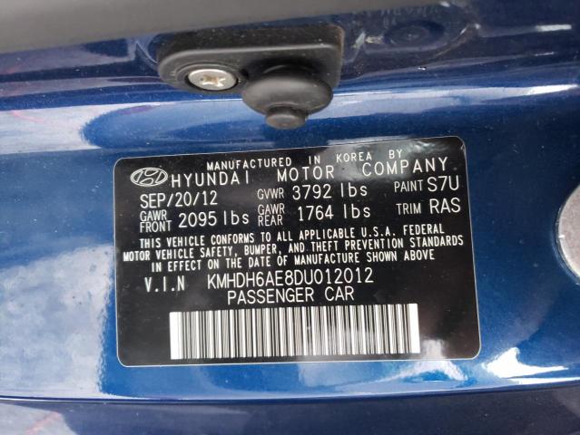 Photo 10 from auction – 2013 HYUNDAI ELANTRA CO with VIN KMHDH6AE8DU012012