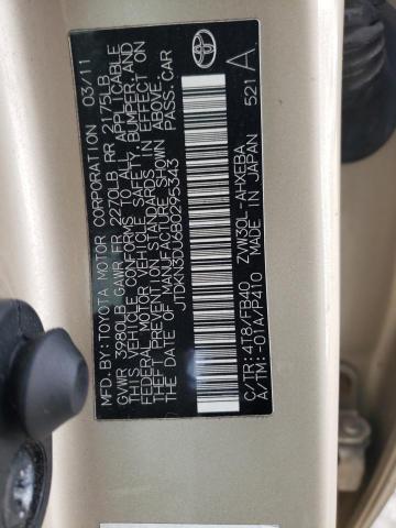 Photo 10 from auction – 2011 TOYOTA PRIUS with VIN JTDKN3DU6B0295343
