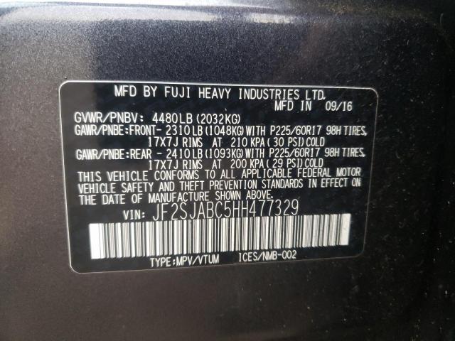 Фото 10 с аукциона – 2017 SUBARU FORESTER 2 с VIN JF2SJABC5HH477329
