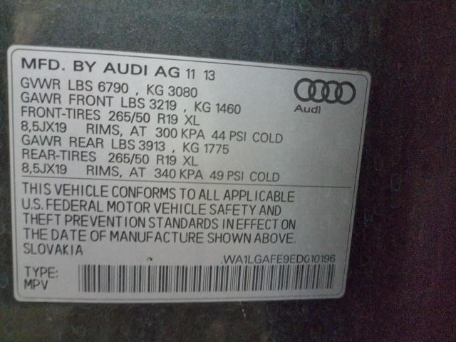 Photo 10 from auction – 2014 AUDI Q7 PREMIUM with VIN WA1LGAFE9ED010196