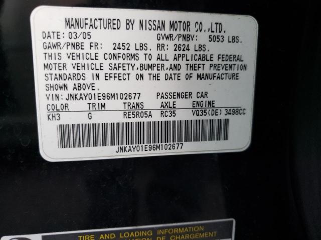 Photo 10 from auction – 2006 INFINITI M35 BASE with VIN JNKAY01E96M102677