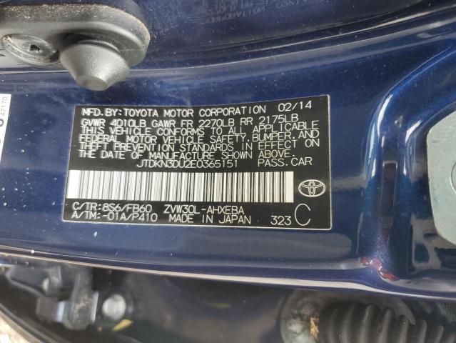 Photo 10 from auction – 2014 TOYOTA PRIUS with VIN JTDKN3DU2E0365151