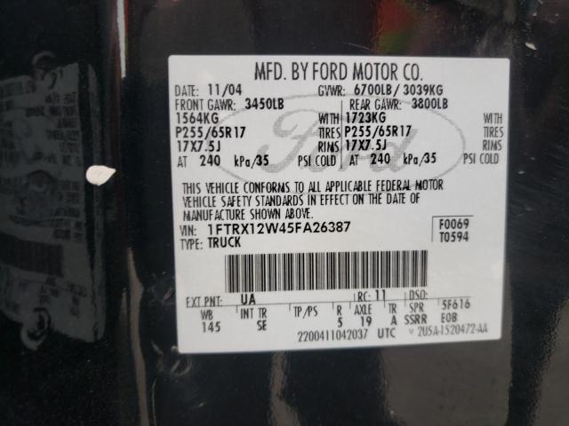 Photo 10 from auction – 2006 FORD F150 with VIN 1FTRX14W76FA16063