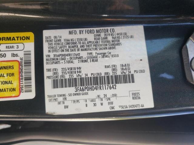 Photo 10 from auction – 2015 FORD FUSION SE with VIN 3FA6P0HD4FR117642