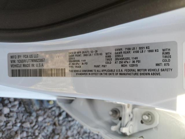 Photo 10 from auction – 2021 RAM 1500 LARAM with VIN 1C6SRFJT7MN623867