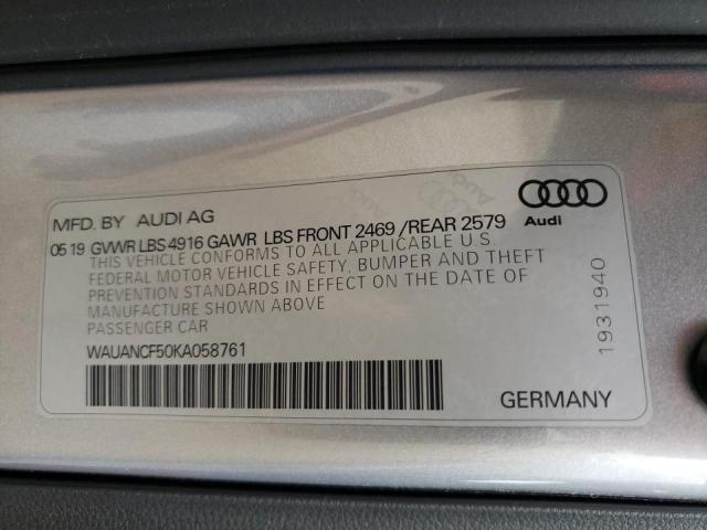 Photo 10 from auction – 2019 AUDI A5 PREMIUM with VIN WAUANCF50KA058761