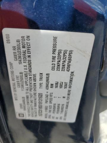 Photo 10 from auction – 2001 GMC SONOMA with VIN 1GTCS195518131620