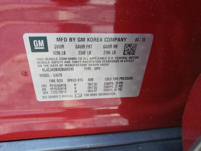 Photo 10 from auction – 2016 BUICK ENCORE with VIN KL4CJASB4GB689290