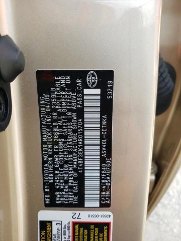 Photo 10 from auction – 2010 TOYOTA CAMRY BASE with VIN 4T4BF3EK1AR015704