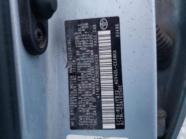 Photo 10 from auction – 2009 TOYOTA CAMRY BASE with VIN 4T1BE46K29U904038