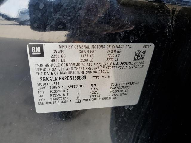 Photo 10 from auction – 2012 GMC TERRAIN SL with VIN 2GKALMEK2C6158580