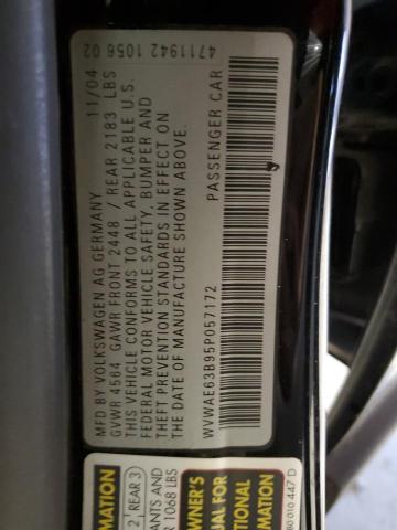 Photo 10 from auction – 2005 VOLKSWAGEN PASSAT GLS with VIN WVWAE63B95P057172