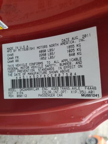 Photo 10 from auction – 2012 MITSUBISHI ECLIPSE GS with VIN 4A31K5DF8CE007504