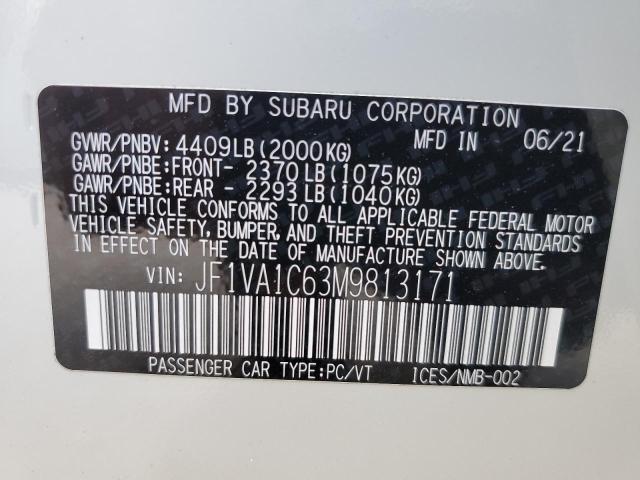 Photo 10 from auction – 2021 SUBARU WRX PREMIU with VIN JF1VA1C63M9813171