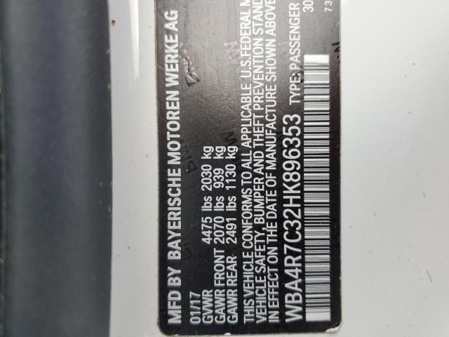 Photo 10 from auction – 2017 BMW 430I with VIN WBA4R7C32HK896353